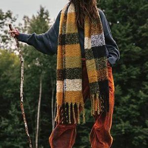 Women's Free People Piper Plaid Recycled Blend Scarf